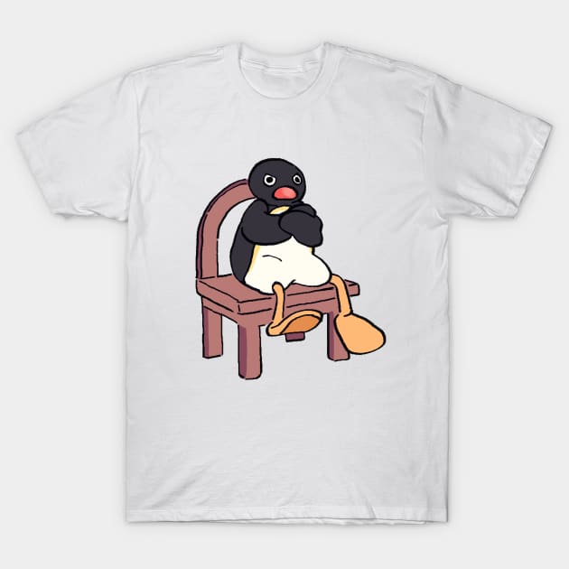 sulking sitting penguin meme / pingu T-Shirt by mudwizard
